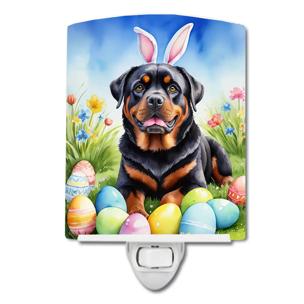 Rottweiler Easter Egg Hunt Ceramic Night Light