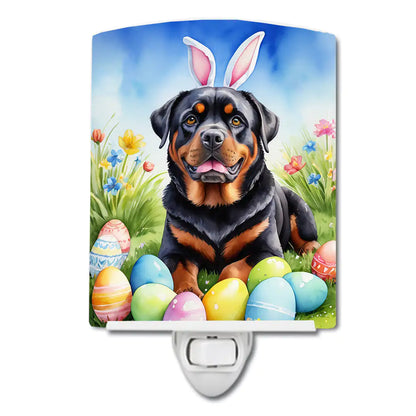 Rottweiler Easter Egg Hunt Ceramic Night Light
