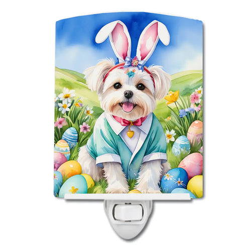 Maltese Easter Egg Hunt Ceramic Night Light