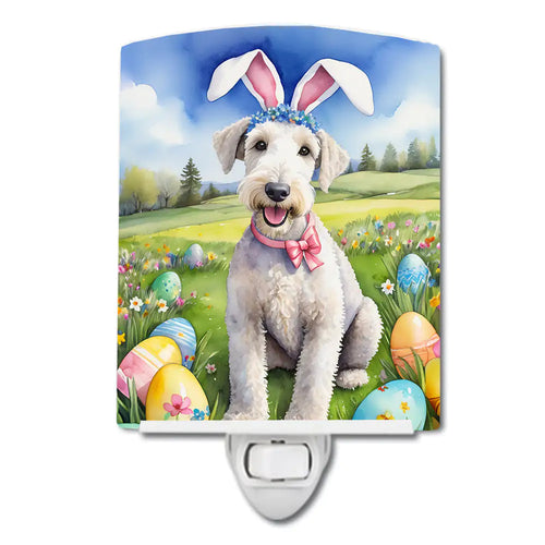 Bedlington Terrier Easter Egg Hunt Ceramic Night Light