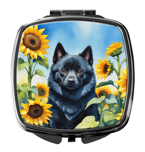 Schipperke in Sunflowers Compact Mirror