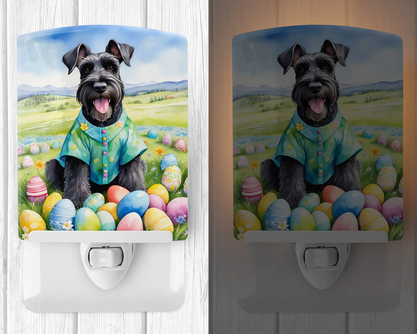 Giant Schnauzer Easter Egg Hunt Ceramic Night Light