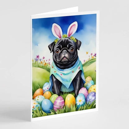Pug Easter Egg Hunt Greeting Cards Pack of 8