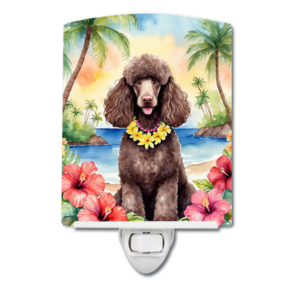 Chocolate Poodle Luau Ceramic Night Light