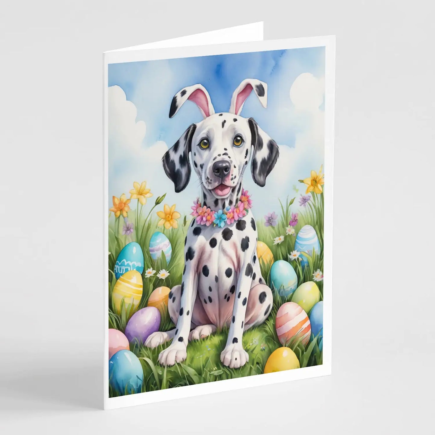 Dalmatian Easter Egg Hunt Greeting Cards Pack of 8