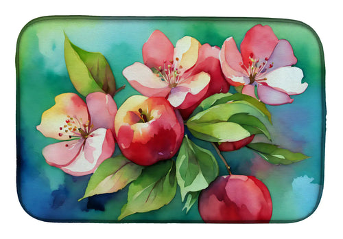 Arkansas Apple Blossom in Watercolor Dish Drying Mat