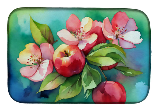 Arkansas Apple Blossom in Watercolor Dish Drying Mat