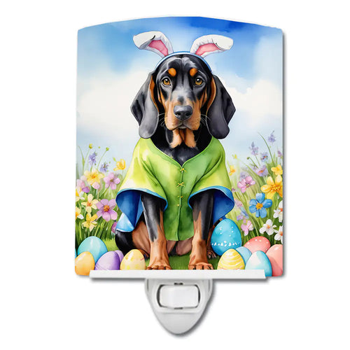 Black and Tan Coonhound Easter Egg Hunt Ceramic Night Light