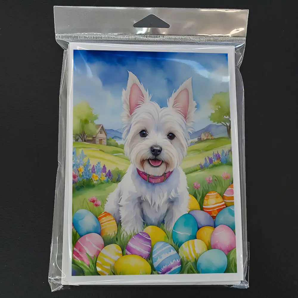 Westie Easter Egg Hunt Greeting Cards Pack of 8
