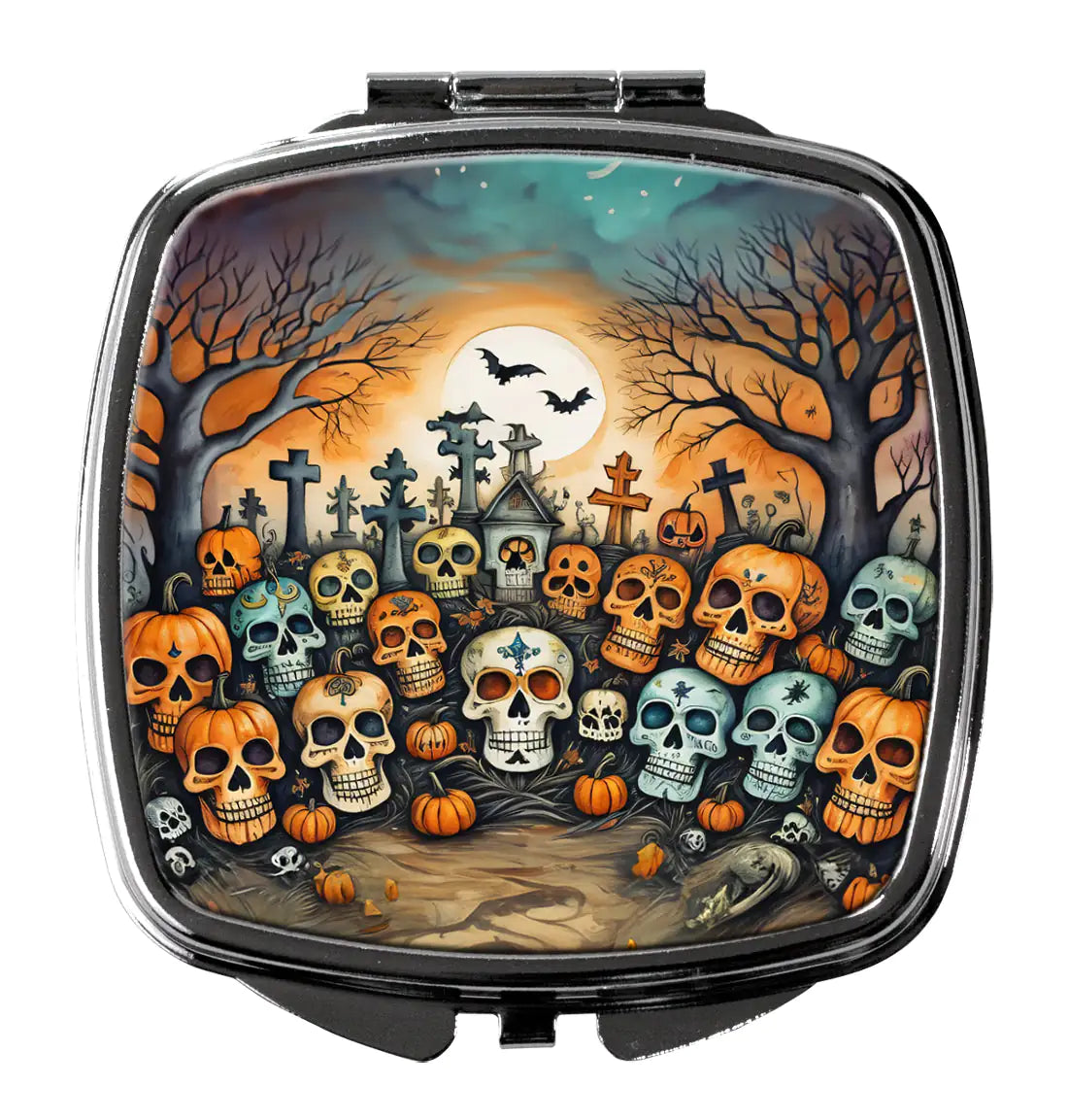 Calaveras Sugar Skulls Spooky Halloween Compact Mirror