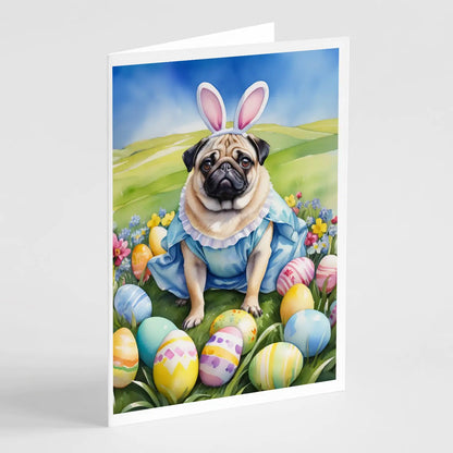 Pug Easter Egg Hunt Greeting Cards Pack of 8
