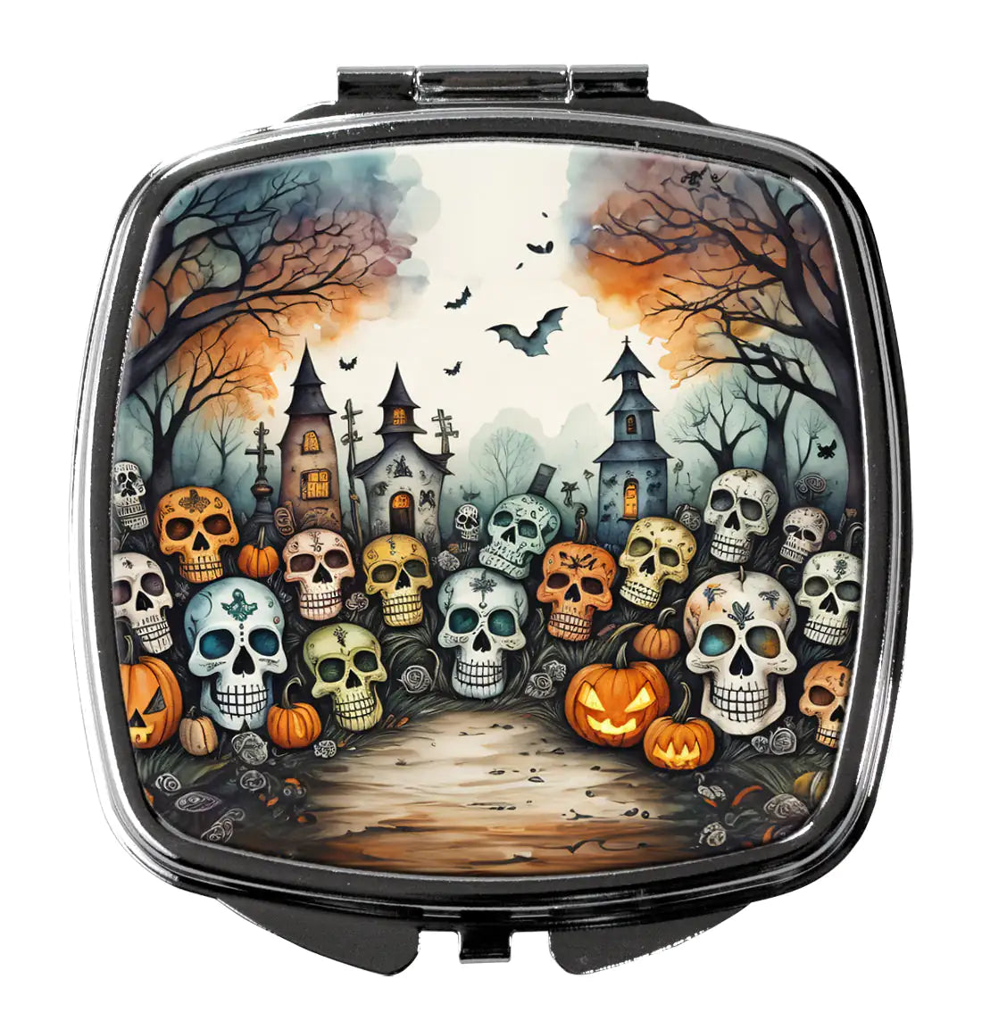 Calaveras Sugar Skulls Spooky Halloween Compact Mirror