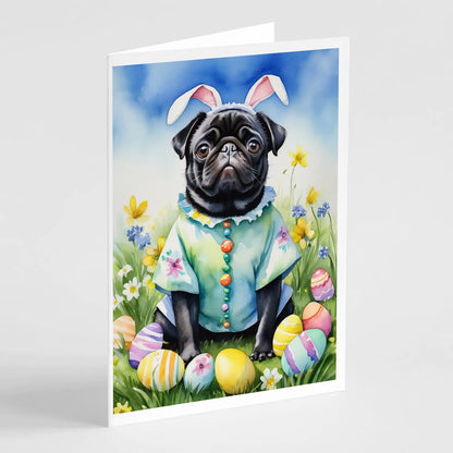 Pug Easter Egg Hunt Greeting Cards Pack of 8