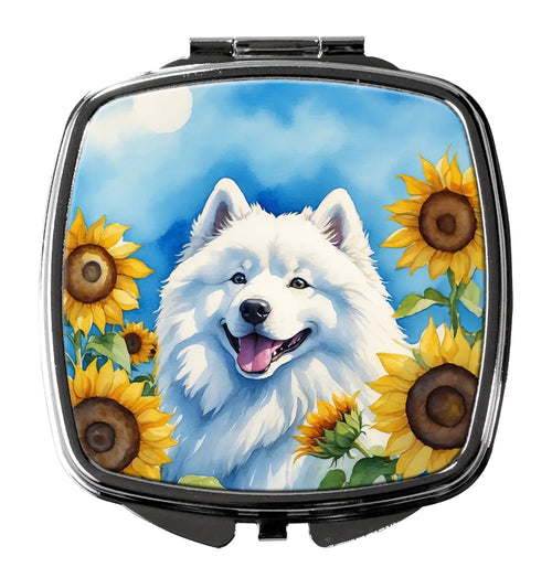 Samoyed in Sunflowers Compact Mirror