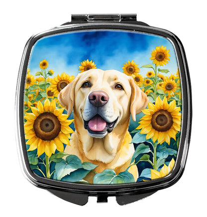 Labrador Retriever in Sunflowers Compact Mirror