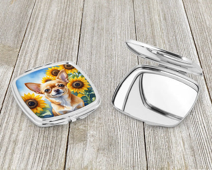 Chihuahua in Sunflowers Compact Mirror
