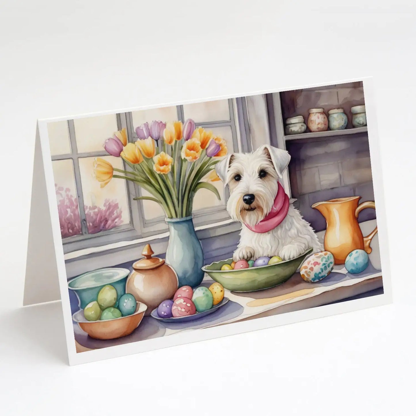 Decorating Easter Sealyham Terrier Greeting Cards Pack of 8