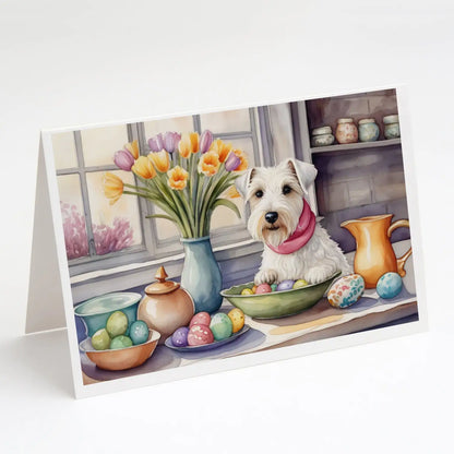 Decorating Easter Sealyham Terrier Greeting Cards Pack of 8