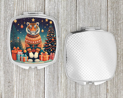Tiger Christmas Compact Mirror