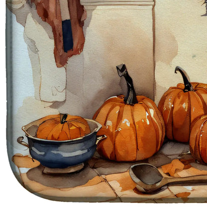 Brittany Fall Kitchen Pumpkins Dish Drying Mat