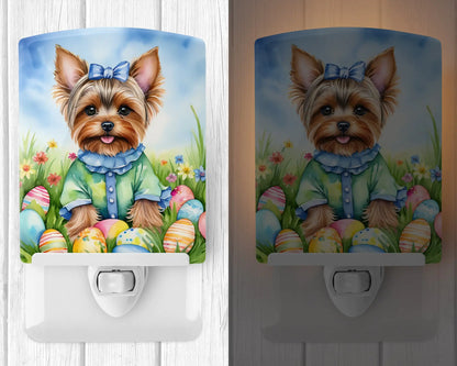 Yorkshire Terrier Easter Egg Hunt Ceramic Night Light