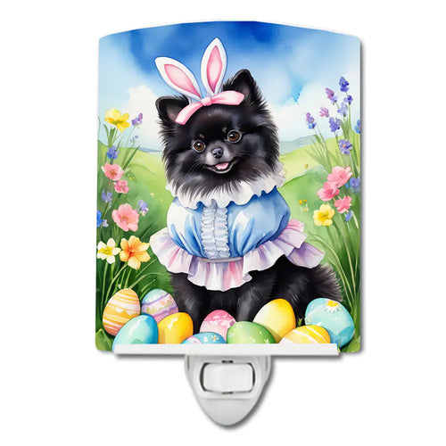 Pomeranian Easter Egg Hunt Ceramic Night Light