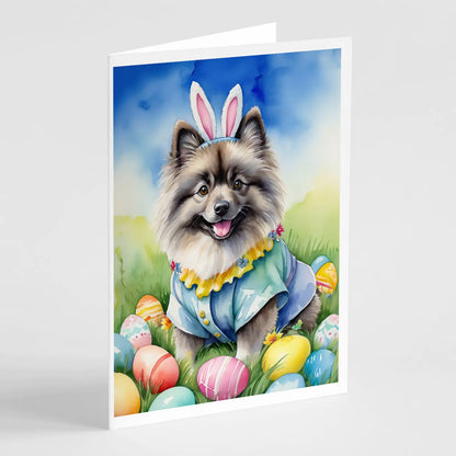 Keeshond Easter Egg Hunt Greeting Cards Pack of 8