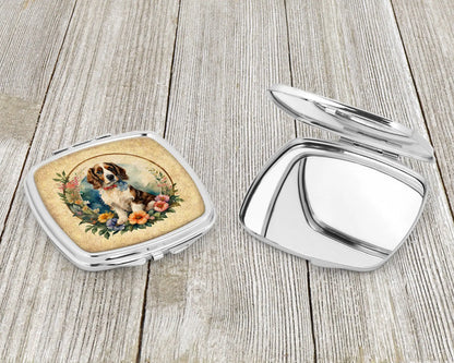 Welsh Springer Spaniel and Flowers Compact Mirror
