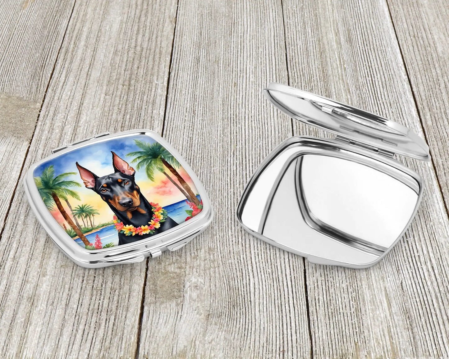 Doberman Pinscher Luau Compact Mirror