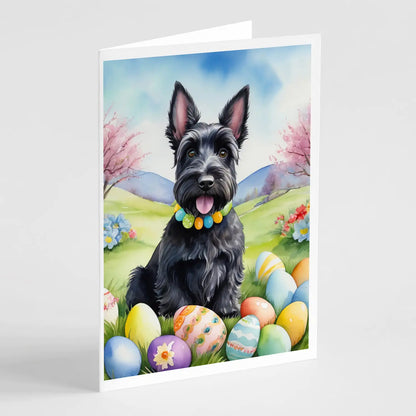 Scottish Terrier Easter Egg Hunt Greeting Cards Pack of 8