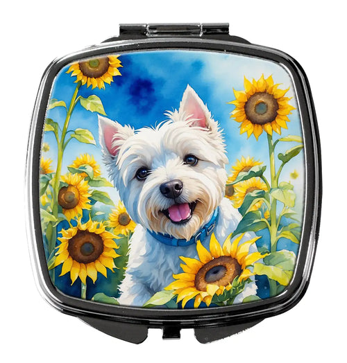Westie in Sunflowers Compact Mirror