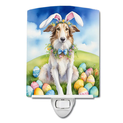 Borzoi Easter Egg Hunt Ceramic Night Light