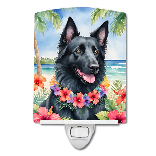 Belgian Sheepdog Luau Ceramic Night Light