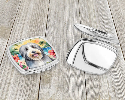 Bearded Collie Luau Compact Mirror