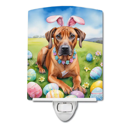 Rhodesian Ridgeback Easter Egg Hunt Ceramic Night Light