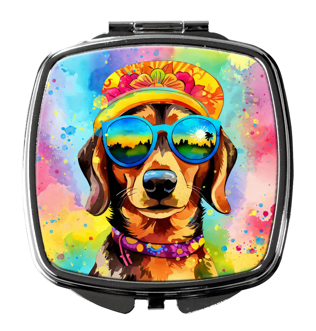 Dachshund Hippie Dawg Compact Mirror