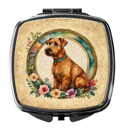 Irish Terrier and Flowers Compact Mirror