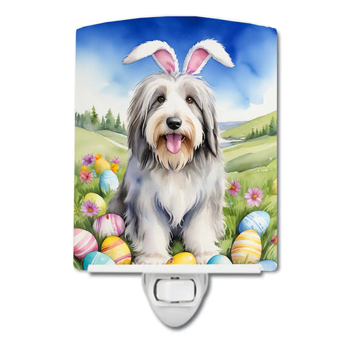 Bearded Collie Easter Egg Hunt Ceramic Night Light