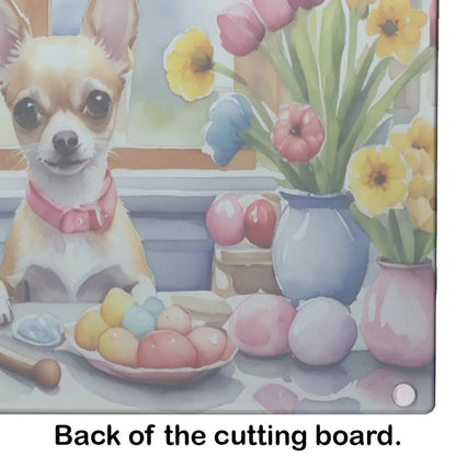 Decorating Easter Chihuahua Glass Cutting Board