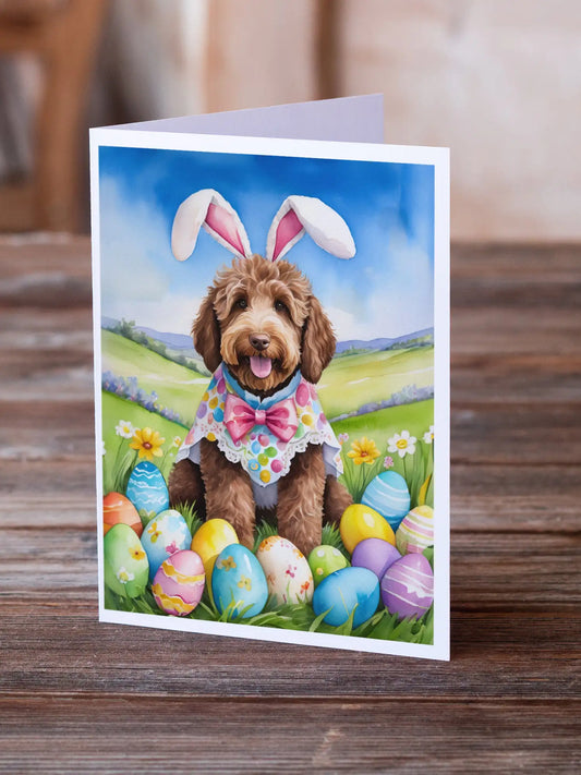 Labradoodle Easter Egg Hunt Greeting Cards Pack of 8