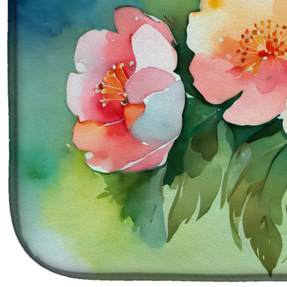 Georgia Cherokee Rose in Watercolor Dish Drying Mat