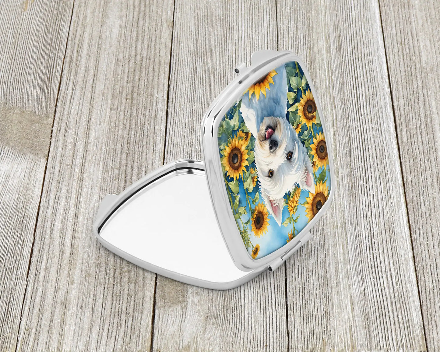 Westie in Sunflowers Compact Mirror