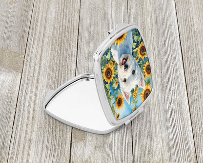 Westie in Sunflowers Compact Mirror
