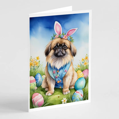 Pekingese Easter Egg Hunt Greeting Cards Pack of 8