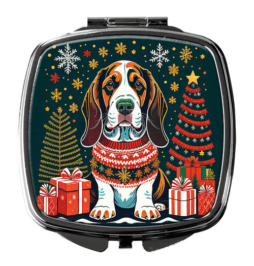 Basset Hound Christmas Compact Mirror
