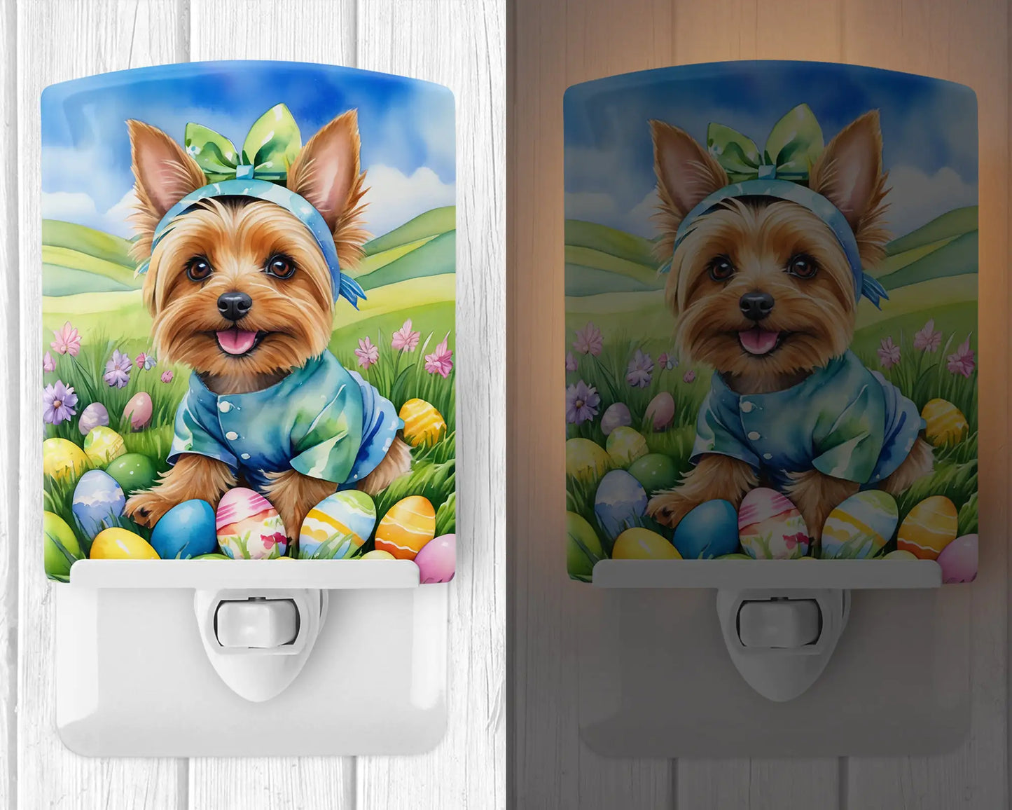 Silky Terrier Easter Egg Hunt Ceramic Night Light