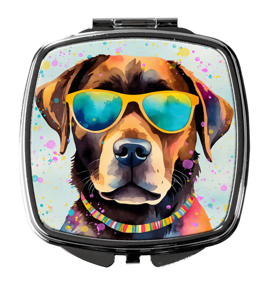 Chocolate Labrador Hippie Dawg Compact Mirror