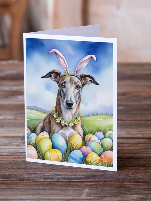Greyhound Easter Egg Hunt Greeting Cards Pack of 8