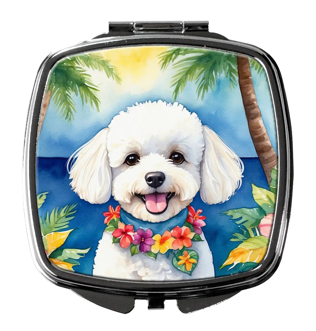Bichon Frise Luau Compact Mirror