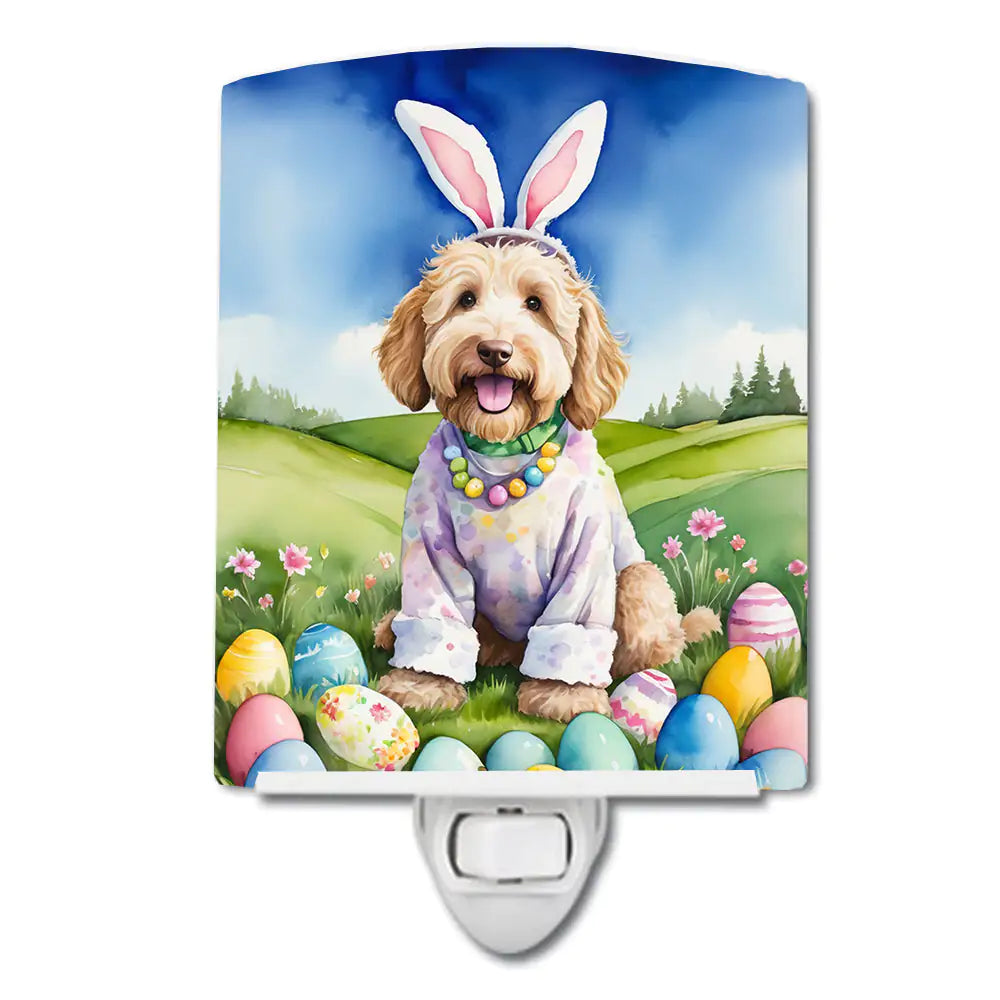 Labradoodle Easter Egg Hunt Ceramic Night Light